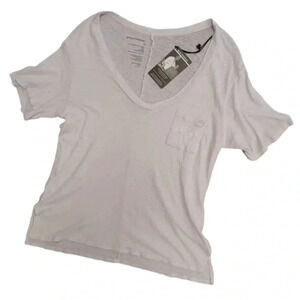 Good Hyouman Week End Pale Pink  Cotton V Neck T Shirt Size Medium